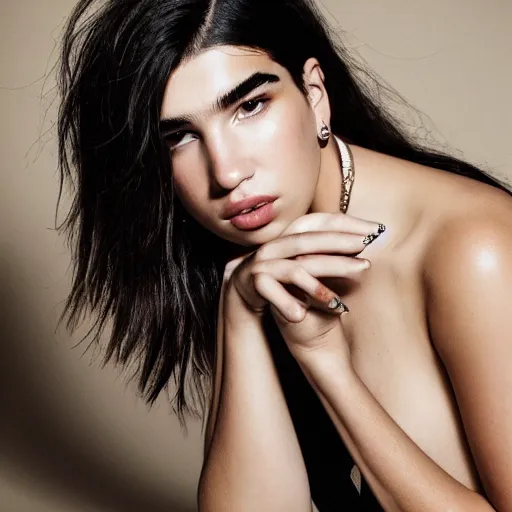 Image similar to 8 k award winning portrait photo of dua lipa