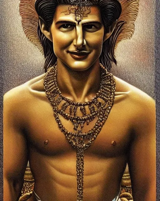 Prompt: hyperrealistic portrait of Tom Cruise as the Hindu God Vishnu