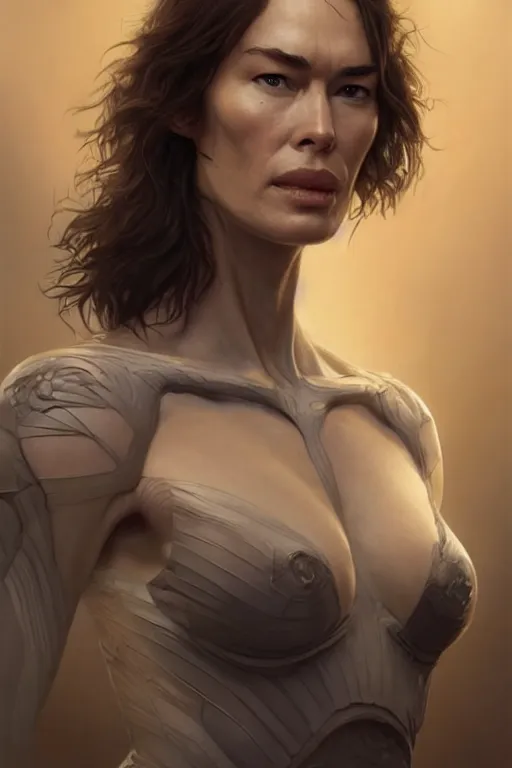 Image similar to lena headey, anatomy, only two hands, highly detailed, digital painting, artstation, concept art, smooth, sharp focus, illustration, unreal engine 5, 8 k, art by art by artgerm and greg rutkowski and edgar maxence