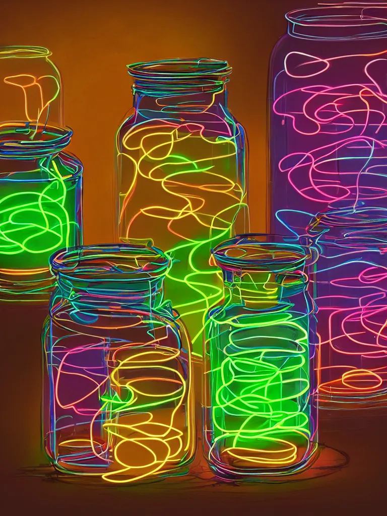 Image similar to neon marbles glowing in a jar by disney concept artists, blunt borders, rule of thirds