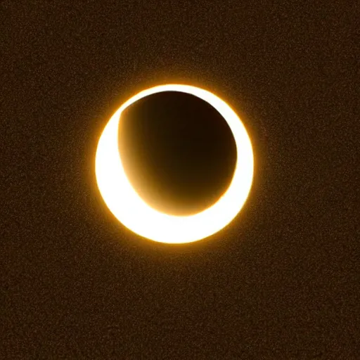 Prompt: still photo of a small and dark solar eclipse, highly detailed, photorealistic shot, bright studio setting, studio lighting, crisp quality and light reflections, unreal engine 5 quality render