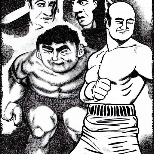 Prompt: rocky marciano in the style of kentaro miura, 4 k