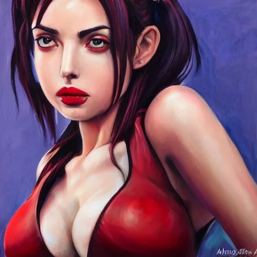 Prompt: Ana de Armas as faye valentine from Cowboy Bebop, extremely detailed, painting, portrait