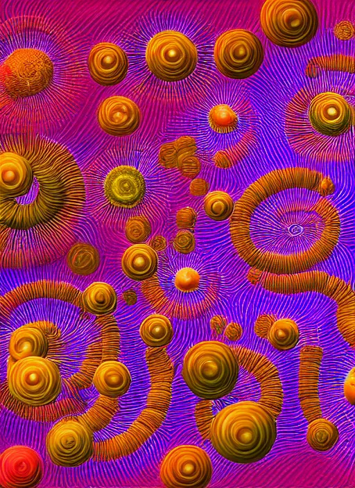 Image similar to Microscopic organisms in the style of William Latham Mutator, digital art