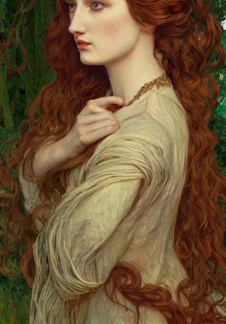 Prompt: sansa, intricate, elegant, highly detailed, digital painting, artstation, concept art, smooth, sharp focus, illustration, pre - raphaelite style, monet, mucha