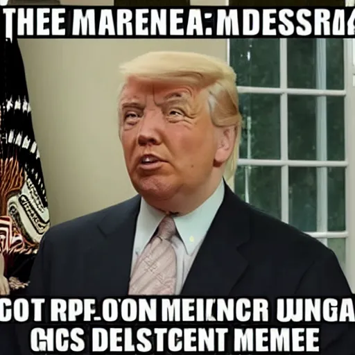 Prompt: The president deeming Memes as illegal