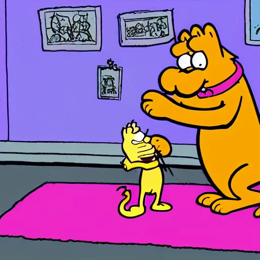 Image similar to a Garfield cartoon, Jim Davis