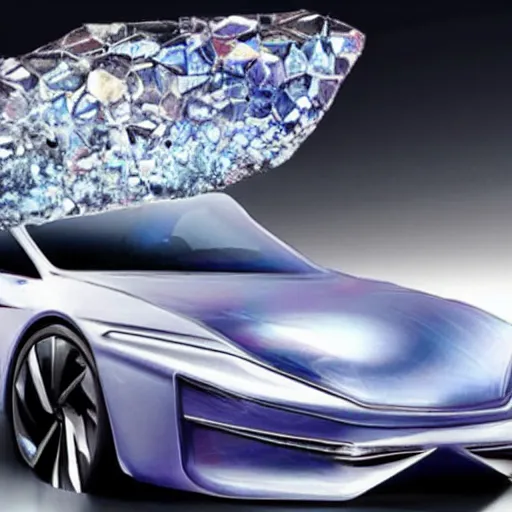 Image similar to a hybrid between a crystal and a car