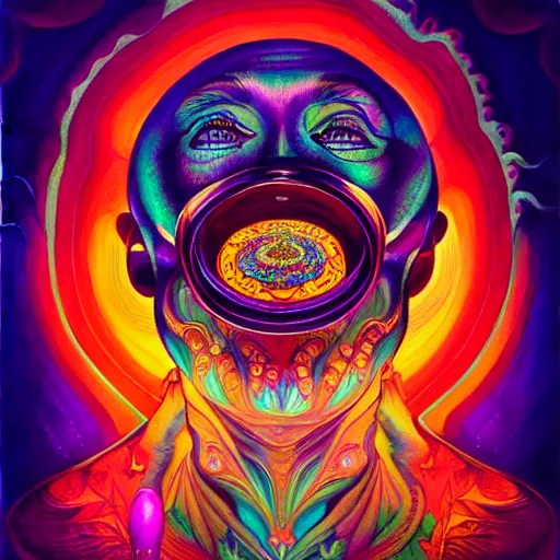 Image similar to An extremely psychedelic experience, colorful, surreal, dramatic lighting, cosmonaut, LSD, face, detailed, intricate, elegant, highly detailed, digital painting, art nouveau, tarot, artstation, concept art, smooth, sharp focus, illustration, art by Sam spratt, dan mumford, Artem Demura and alphonse mucha