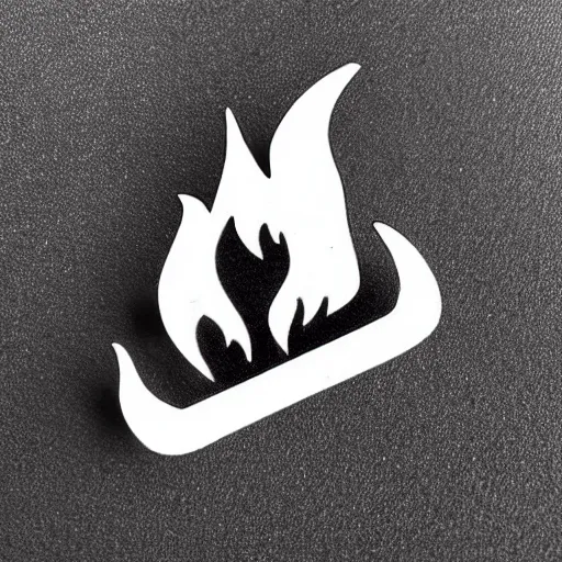 Prompt: simple yet detailed retro 1 9 7 0 s minimalistic clean fire flame enamel pin, use of negative space allowed, artwork created by mike mignola and bansky in the style of a tattoo stencil, shaded ink illustration, black and white only, smooth curves