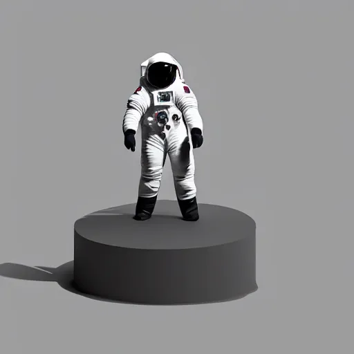 Image similar to an astronaut standing on the ground and a small trippy aggressive centaur standing on that poor standing on all fours astronaut, trying to ride it, the horse is on his shoulders, minimalist style, 3 d render, isometry