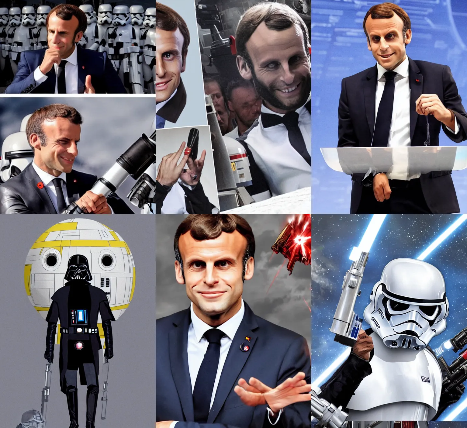 Prompt: Emanuel Macron as a starwars character