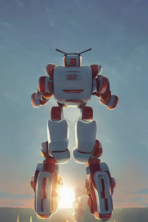 Image similar to metabots medabots medarotto medarot robot minimalist comics, behance hd by jesper ejsing, by rhads, makoto shinkai and lois van baarle, ilya kuvshinov, rossdraws global illumination ray tracing hdr radiating a glowing aura