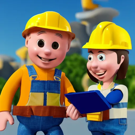 Image similar to bob the builder as a software developer, 4k