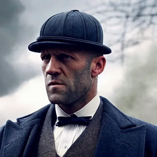 Image similar to Jason Statham in Peaky Blinders very detail 4K quality super realistic