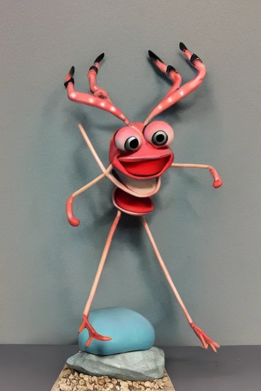 Image similar to mr eugene krabs the anthropomorphic krab from bikini bottom, marble sculpture