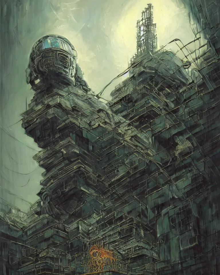 Image similar to low angle shot of a cyberpunk robot character in chernobyl, intricate, elegant, highly detailed, centered, digital painting, artstation, concept art, smooth, sharp focus, illustration, artgerm, tomasz alen kopera, peter mohrbacher, donato giancola, joseph christian leyendecker, wlop, boris vallejo