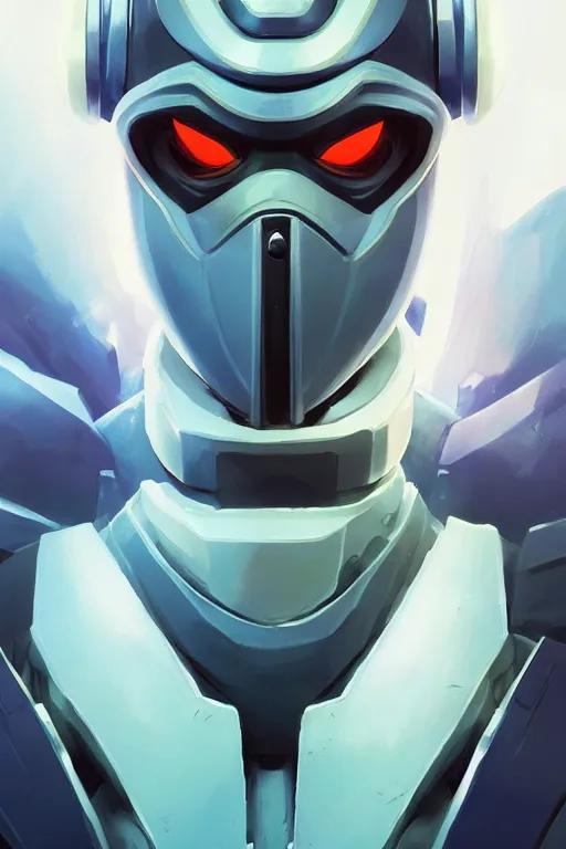 Image similar to epic mask helmet robot ninja portrait stylized as fornite style game design fanart by concept artist gervasio canda, behance hd by jesper ejsing, by rhads, makoto shinkai and lois van baarle, ilya kuvshinov, rossdraws global illumination radiating a glowing aura global illumination ray tracing hdr render in unreal engine 5