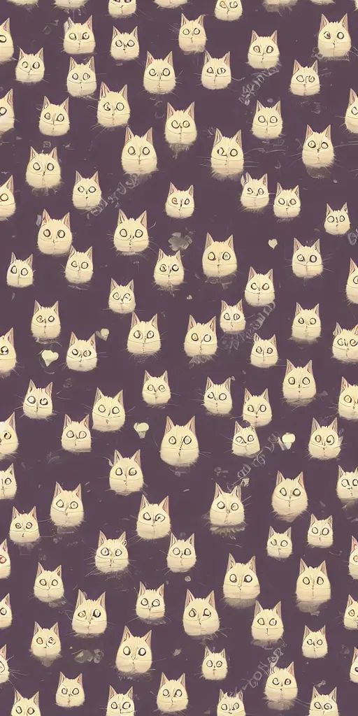 Prompt: seamless pattern of cute cats symmetrical, high coherence, repeating 3 5 mm photography