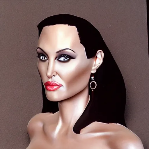 Image similar to chocolate sculpture of angelina jolie