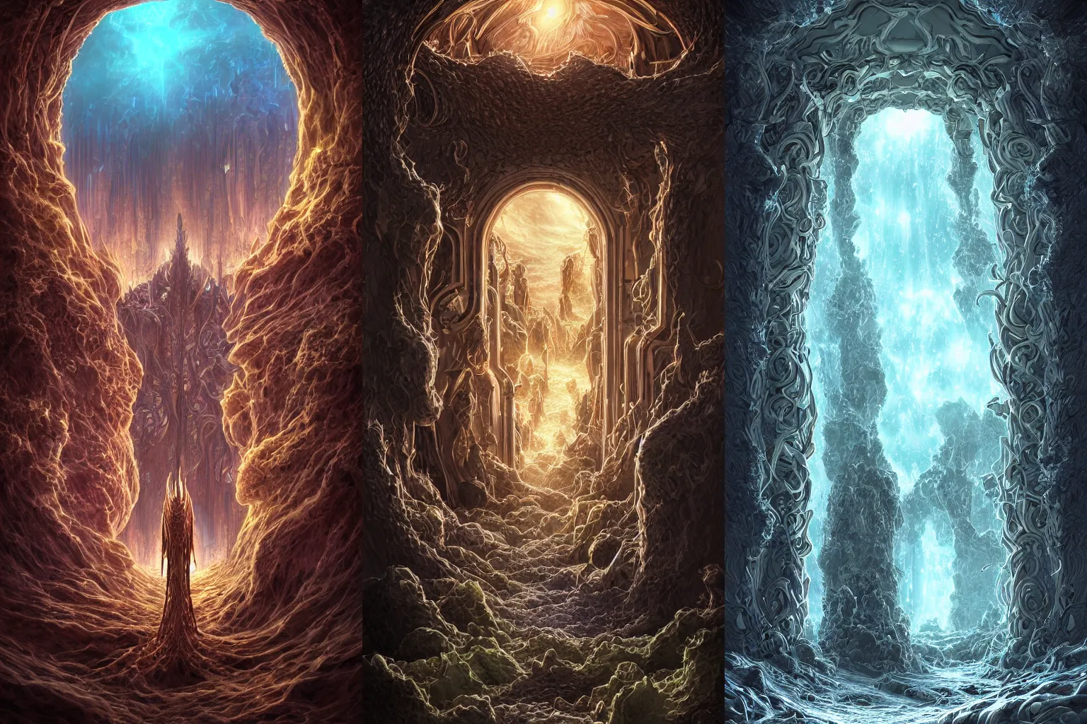 Prompt: The gate to the eternal kingdom of bacteria, fantasy, digital art, HD, detailed.