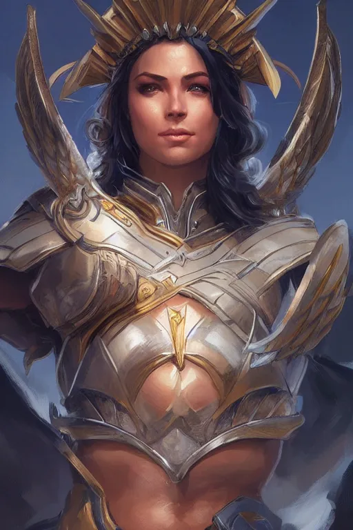 Image similar to amazon valkyrie athena, d & d, fantasy, portrait, highly detailed, headshot, digital painting, trending on artstation, concept art, sharp focus, illustration, art by artgerm and greg rutkowski and magali villeneuve