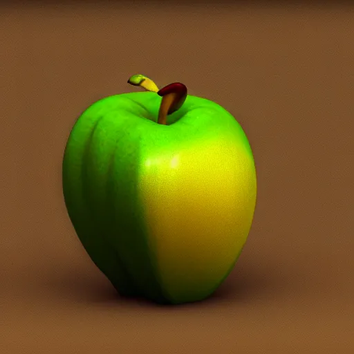 Prompt: An apple with monster teeth, photorealistic, 4k, octane render