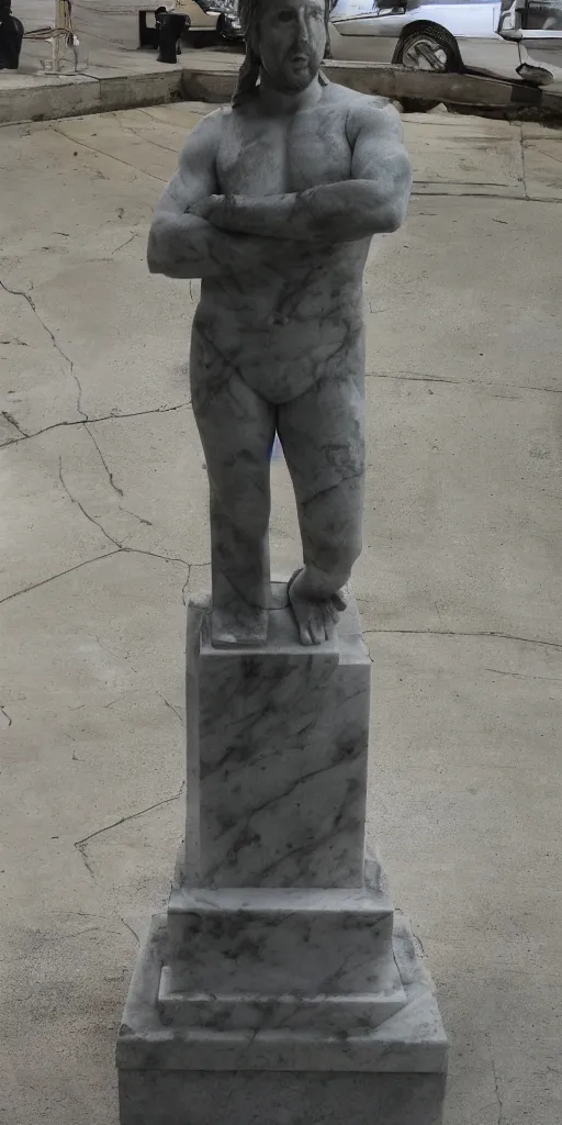 Prompt: beautiful marble statue of Nicolas Cage