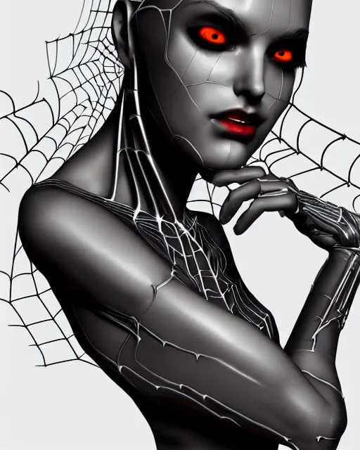 Image similar to woman with cybernetic spiderlike arms, trending on artstation