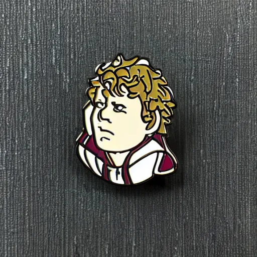 Prompt: samwise gamgee enamel pin