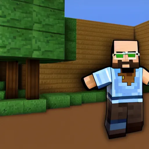 Image similar to walter white playing minecraft
