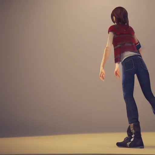 Prompt: 3D render of Max Caulfield posing as a League of Legends champion