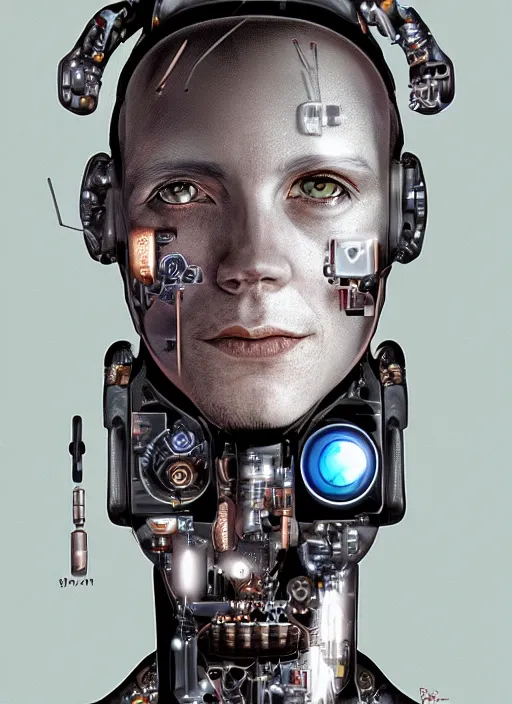 Image similar to a portrait of a cyborg by bagge peter