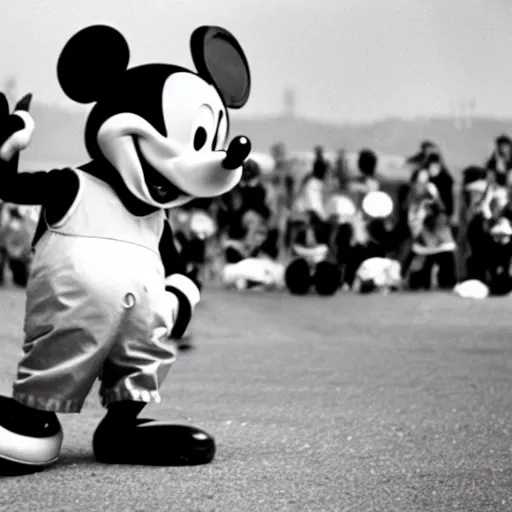 Image similar to mickey mouse performing at woodstock