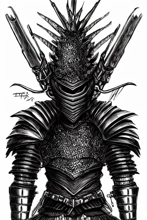 Image similar to armoured human, crow armour, symmetrical, highly detailed, digital art, black feathers, sharp focus, trending on art station, kentaro miura manga art style