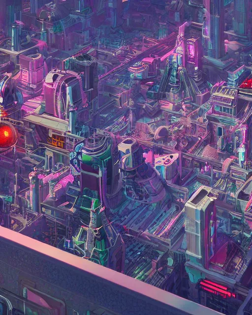 OC] Panopticon Overview - Animated cyberpunk city for ultrawide