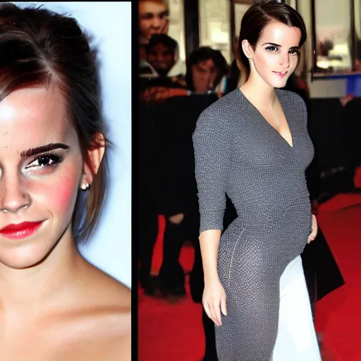 Prompt: emma watson mixed with kim kardashian, profile