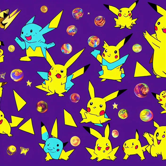 Image similar to cosmic pikachu based on pokemon designs