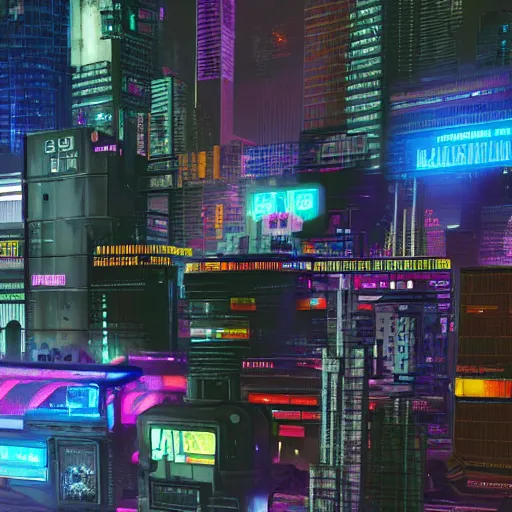 Prompt: cyberpunk city textures