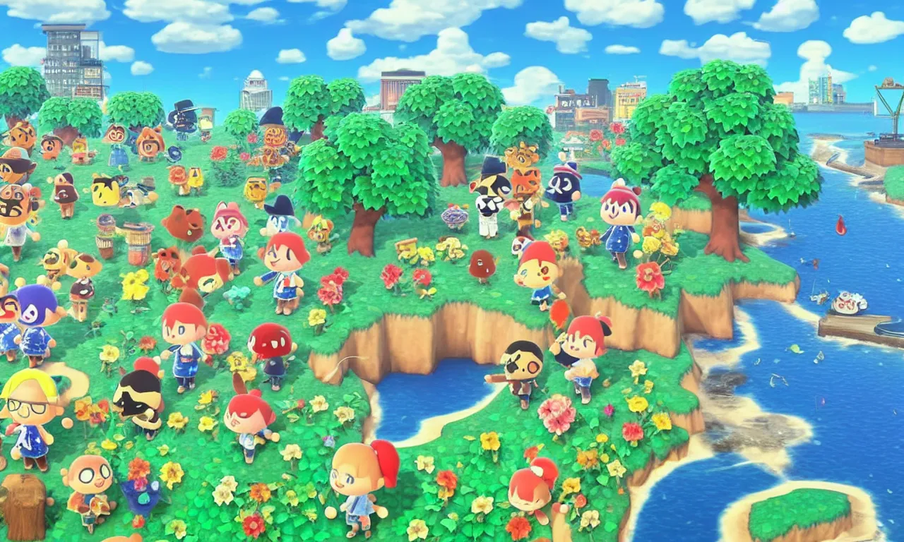 Prompt: a beautiful picture of Animal Crossing scenery by Akira Toriyama, trending on Artstation