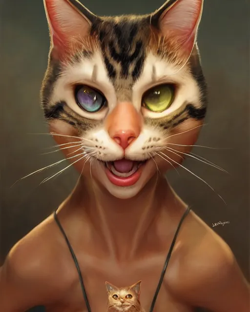 Image similar to ms. fortune the cat | highly detailed | from the pixar film sneaky cats | very intricate | cinematic lighting | award - winning | closeup portrait | by donato giancola and mandy jurgens and charlie bowater | featured on artstation