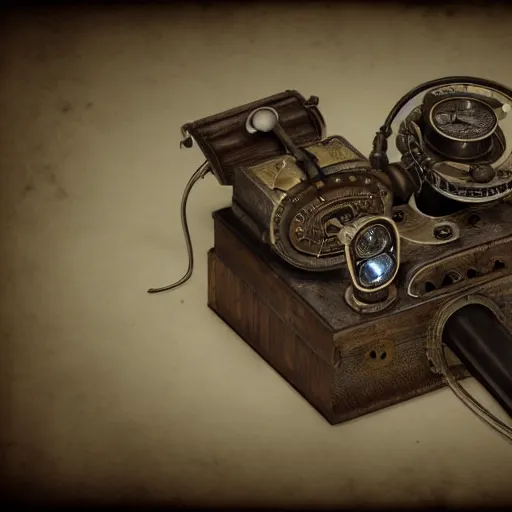 Image similar to ophthalmoscope, steampunk, blueprints, vintage, sketch, photorealistic, intricate, detailed, 4k, octane render