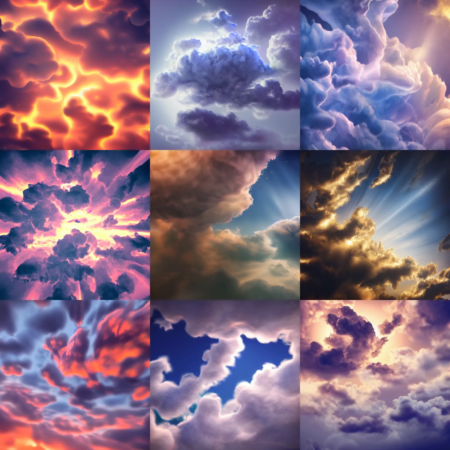 Prompt: dragon clouds, lens zooming, super resolution, studio lighting, otcean render