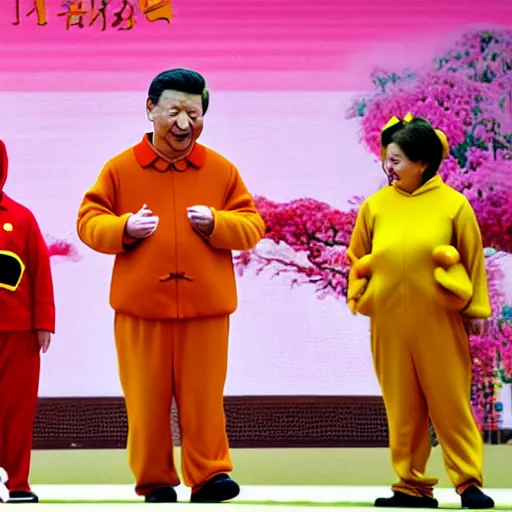Image similar to xi jinping dressed in a winnie the pooh costume