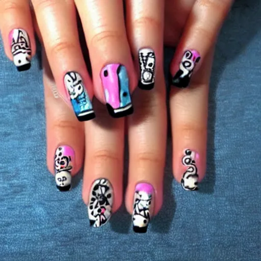 Image similar to punk rock nail art