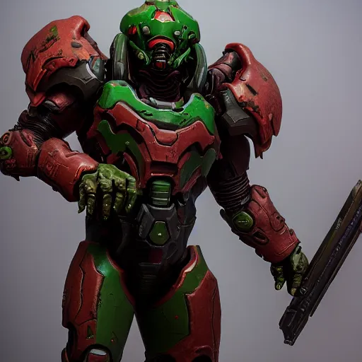 Image similar to doom slayer from doom eternal, photography