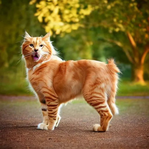 Image similar to a feline golden retriever - cat - hybrid, animal photography