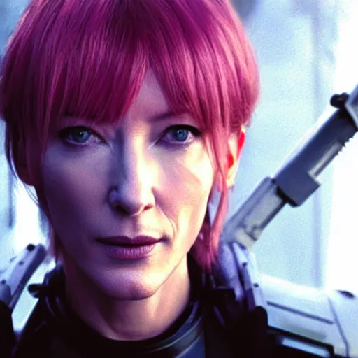 Prompt: cate blanchett as major kusanagi from ghost in the shell