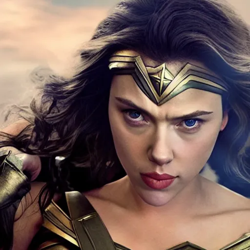 Image similar to Scarlett Johansson as wonder woman