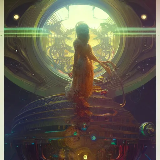 Image similar to a highly detailed digital image of an imagination machine, concept art, artstation, cgsociety, very detailed, intricate, detailed illustration, by greg rutkowski and alphonse mucha, Paul Lehr and Beeple, iridescent accents, ray tracing, product lighting, sharp, smooth, masterpiece